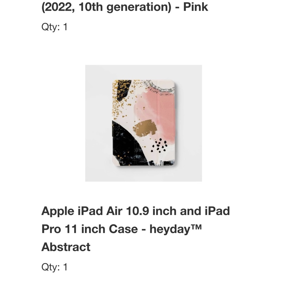 Heyday Artistic iPad Case with Pink and Gold